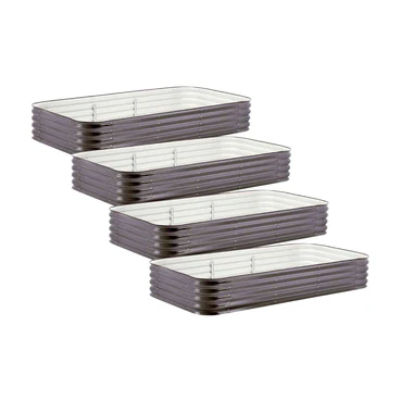 4-Pack Jumbo Modular Metal Raised Garden Bed Kit - 15” Tall