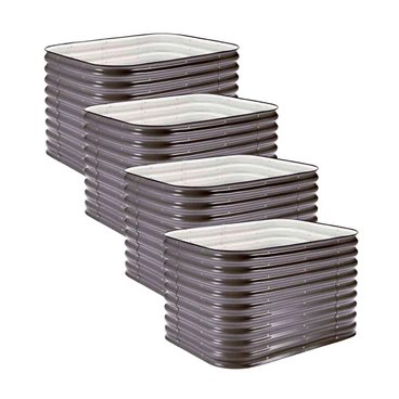 4-Pack Medium Modular Metal Raised Garden Bed Kit - 29” Tall